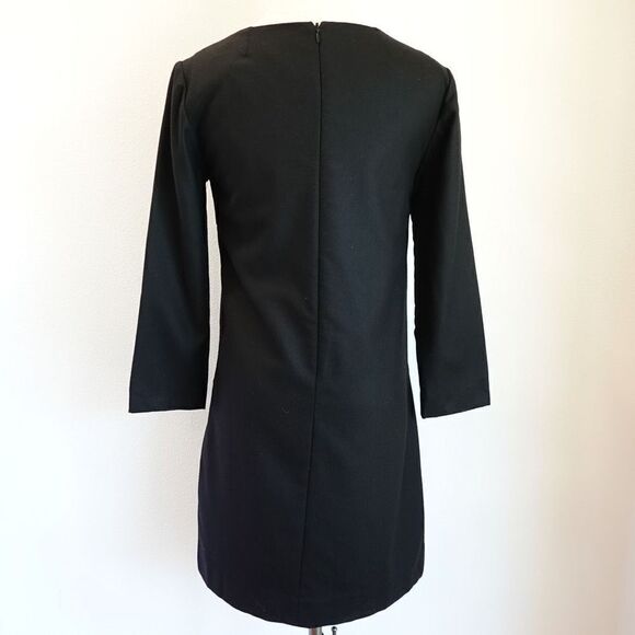 J.Crew Jules Black Wool Dress with Front Pockets Size 0 - Picture 5 of 16